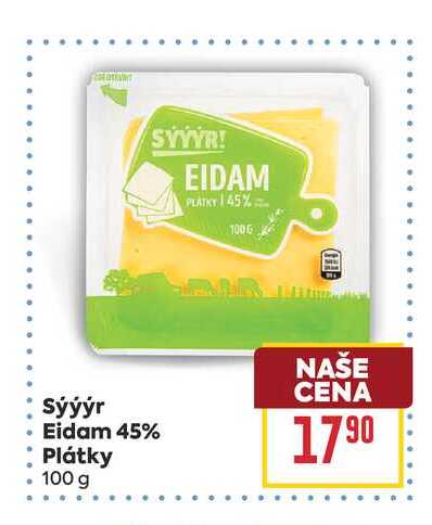 Sýýýr Eidam 45% Plátky 100 g 