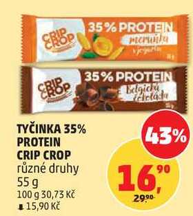 TYČINKA 35% PROTEIN CRIP CROP různé druhy, 55 g  v akci