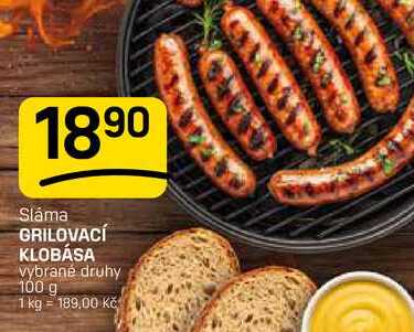 GRILOVACÍ KLOBÁSA vybrané druhy 100 g