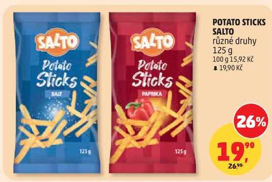 POTATO STICKS SALTO různé druhy, 125 g 