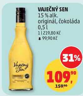 VAJEČNÝ SEN 15% alk. originál, 0,5 l 