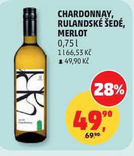 CHARDONNAY, RULANDSKÉ ŠEDÉ, MERLOT, 0,75 l
