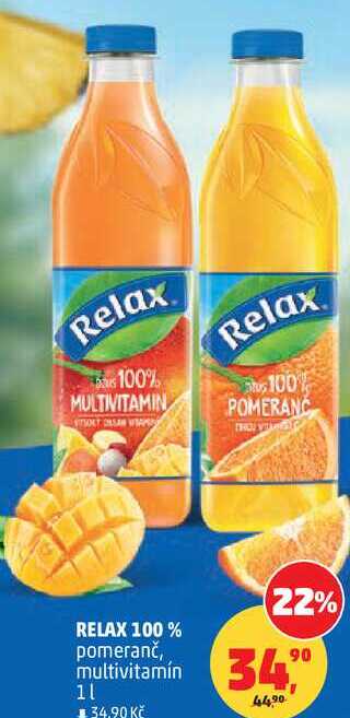 RELAX 100% pomeranč, 1 l 