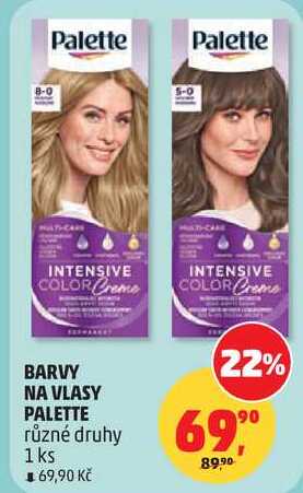 BARVY NA VLASY PALETTE různé druhy, 1 ks 