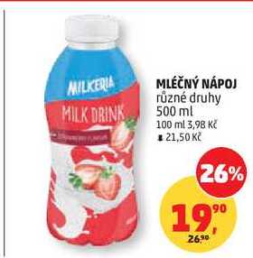 MILKERIA MILK DRINK MLÉČNÝ NÁPOJ různé druhy, 500 ml  