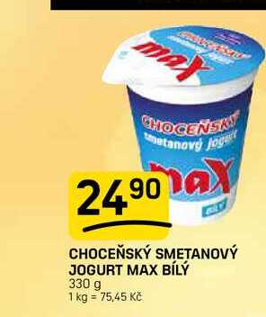 Choceňská Mlékárna Choceňský smetanový jogurt max bílý 330g