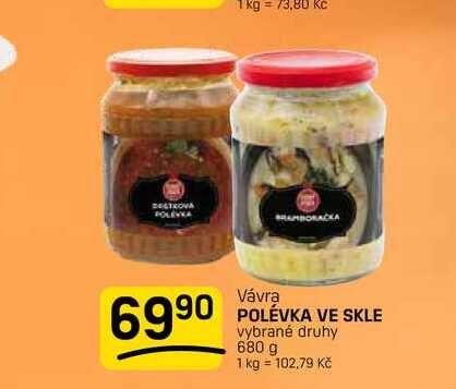 POLÉVKA VE SKLE vybrané druhy 680 g 