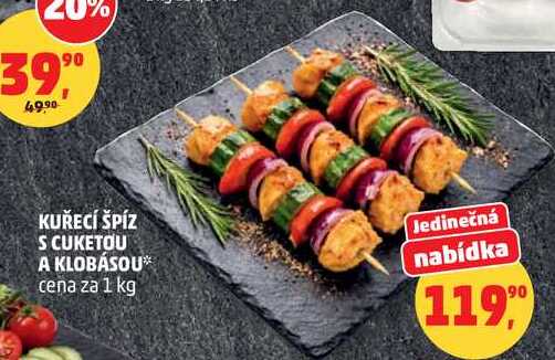 KUŘECÍ ŠPÍZ S CUKETOU A KLOBÁSOU, 1 kg