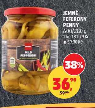 JEMNÉ FEFERONY PENNY, 600/280 g 