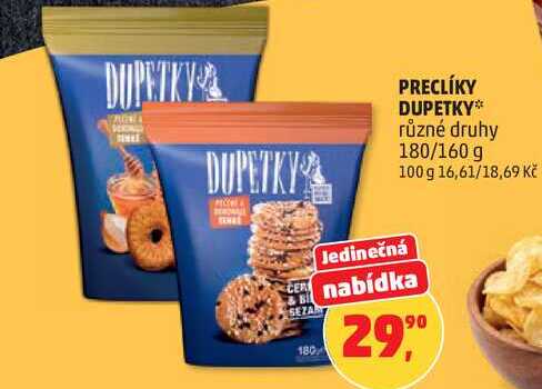 PRECLÍKY DUPETKY různé druhy, 180/160 g  