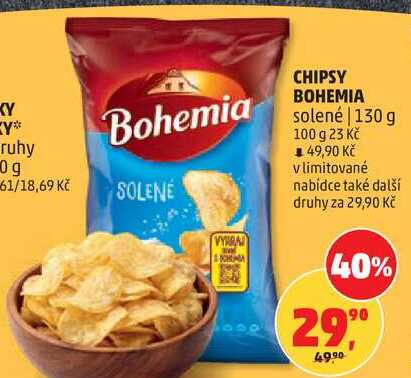 CHIPSY BOHEMIA solené, 130 g 
