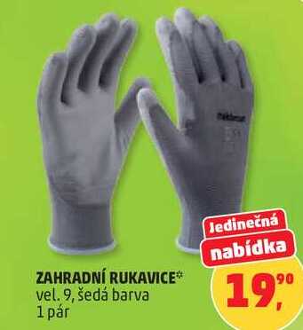 ZAHRADNÍ RUKAVICE vel. 9, šedá barva, 1 pár