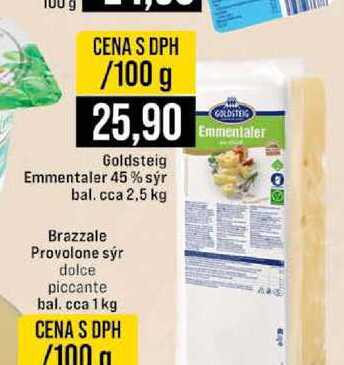 Goldsteig Emmentaler 45% sýr bal. cca 2,5 kg 100g