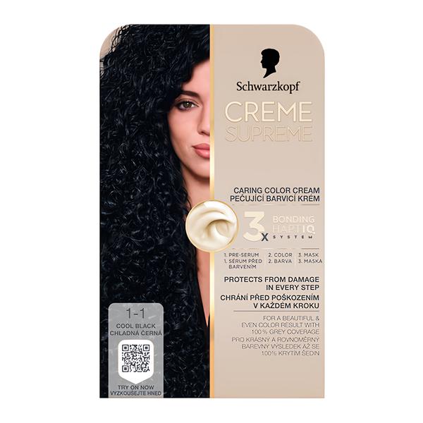Schwarzkopf Creme Supreme Barva na vlasy 1-1 Chladná černá