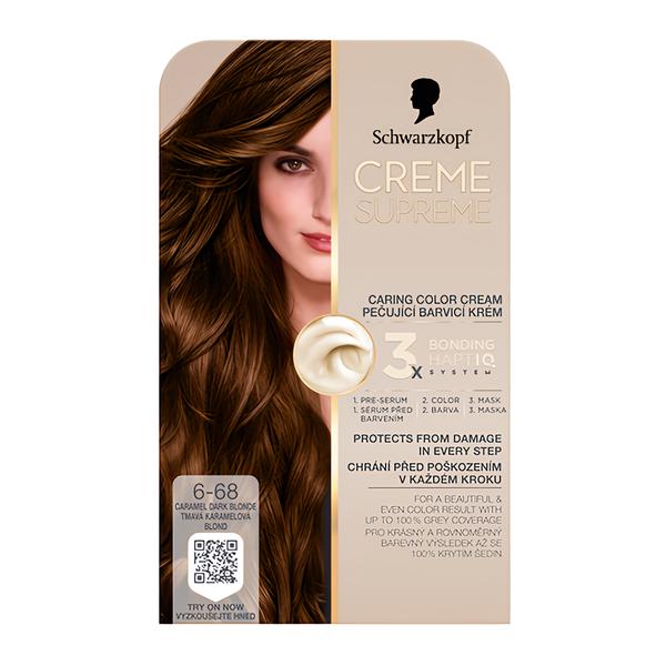 Schwarzkopf Creme Supreme Barva na vlasy 6-68 Tmavá karamelová blond