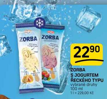 ZORBA S JOGURTEM ŘECKÉHO TYPU vybrané druhy 100 ml 