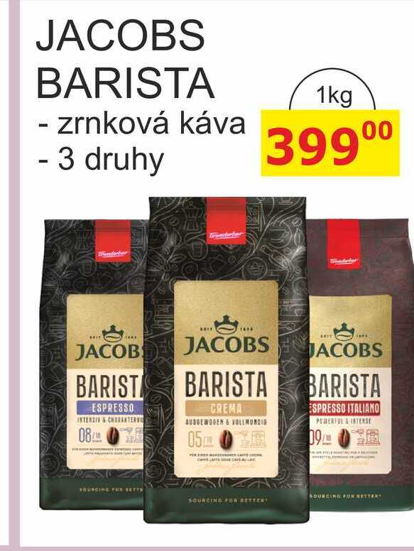 JACOBS BARISTA - zrnková káva 1kg