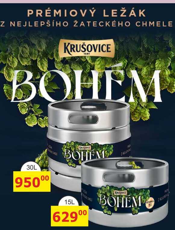 KRUŠOVICE BOHÉM - světlý ležák 15l sud