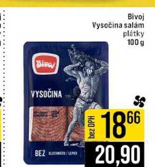 Bivoj Vysočina salám plátky 100 g 