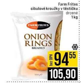 Farm Frites cibulové kroužky v těstičku drcené 1 kg