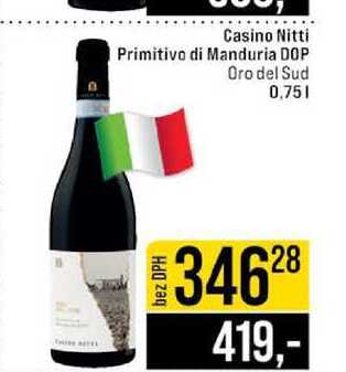 Casino Nitti Primitivo di Manduria DOP Oro del Sud 0,75l