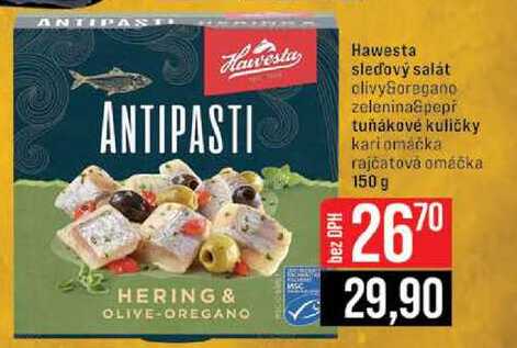 Hawesta sledový salát clivy&oregano zelenina@pepř tuňákové kuličky kari omáčka rajčatová omáčka 150 g