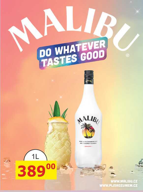 Malibu Original likér na bázi rumu s kokosovou příchutí 1l