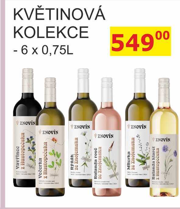 ZNOVÍN ZNOJMO 6 x 0,75L KOLEKCE KVĚTINOVÁ 