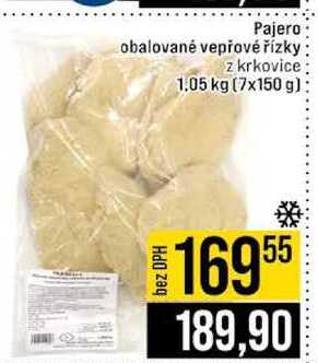 Pajero obalované vepřové řízky z krkovice 1.05 kg (7x150 g)