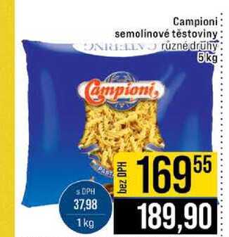 Campioni semolínové těstoviny různé druhy 5kg