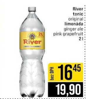 River tonic original limonáda ginger ale pink grapefruit 2l