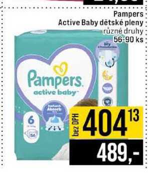 Pampers Active Baby detské pleny různé druhy 56-90 ks 