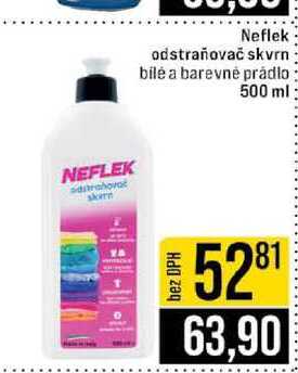 Neflek odstraňovač skvrn bilé a barevné prádlo 500 ml 