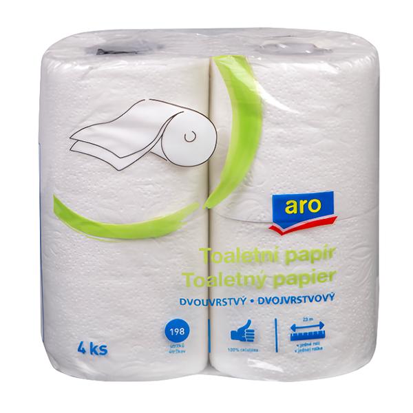 ARO Toaletní papír bílý 2vrstvý, 4 role