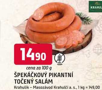 ŠPEKÁČKOVÝ PIKANTNÍ TOČENÝ SALÁM 100g