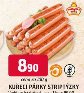 KUŘECÍ PÁRKY STRIPTÝZKY 100g