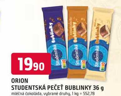 ORION STUDENTSKÁ PEČEŤ BUBLINKY 36 g