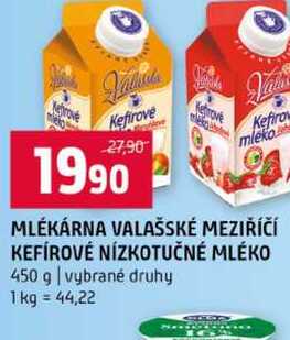 MLÉKÁRNA VALAŠSKÉ MEZIŘÍČÍ KEFÍROVÉ NÍZKOTUČNÉ MLÉKO 450 g 