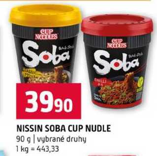 NISSIN SOBA CUP NUDLE 90 g vybrané druhy 