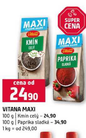 VITANA MAXI 100 g Kmin celý 100 g Paprika sladká 
