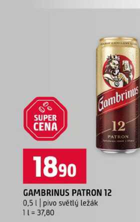 GAMBRINUS PATRON 12 0,5l pivo světlý ležák