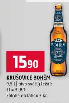 KRUŠOVICE BOHÉM 0,5l pivo světlý ležák 