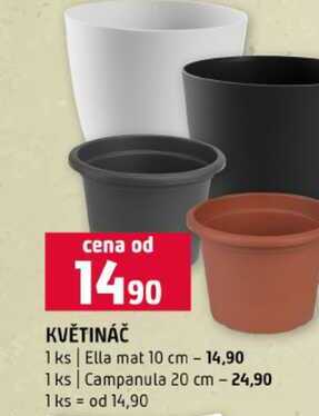 KVĚTINÁČ Ella mat 10 cm 1 ks Campanula 20 cm 