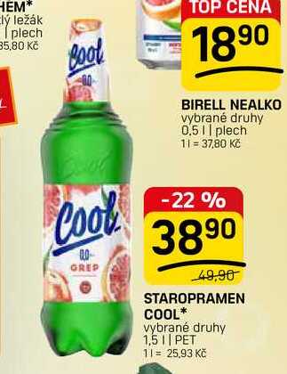 STAROPRAMEN COOL* vybrané druhy 1,5l, PET