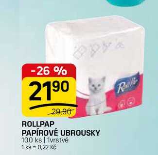 PAPÍROVÉ UBROUSKY 100 ks | 1vrstvé 1 ks 