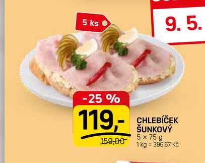 CHLEBÍČEK ŠUNKOVÝ 5 x 75 g 