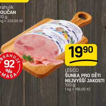 ŠUNKA PRO DĚTI NEJVYŠŠÍ JAKOSTI 100 g