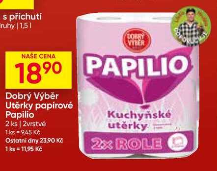 Papilio 2 ks, 2vrstvé kuchyňské utěrky