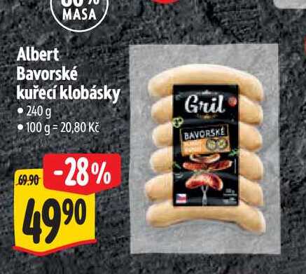   Albert Bavorské kuřecí klobásky 240 g  