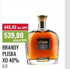 BRANDY PLISKA XO 40% 0,7l